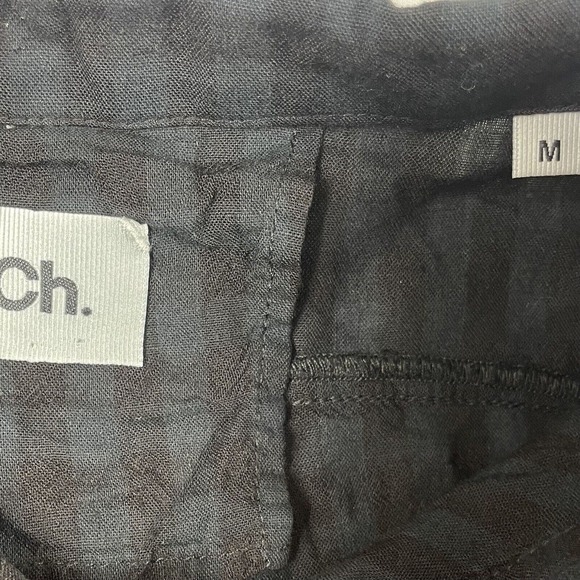 Ch. Chapter Mens Lightweight Black Checked Cotton Linen Mens Button Front Size M - Picture 5 of 6